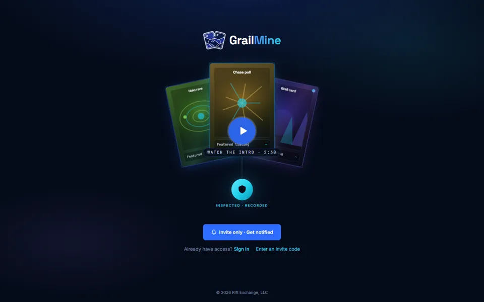 GrailMine home page